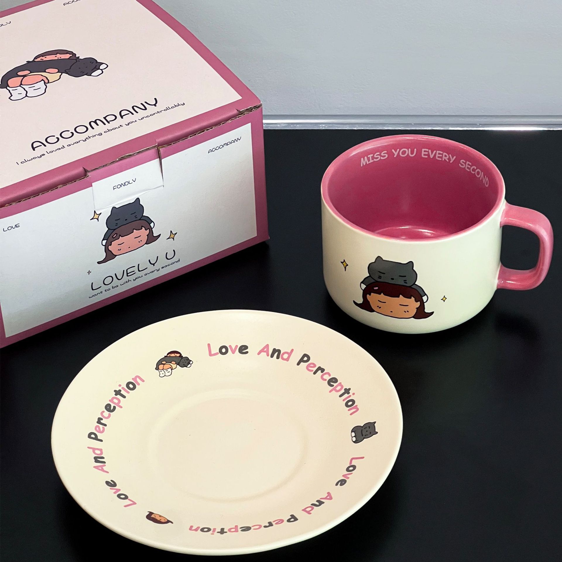 Tazas de café, platos, tazas de té de la tarde, tazas de latte, regalos de cumpleaños para chicas, tazas de café.