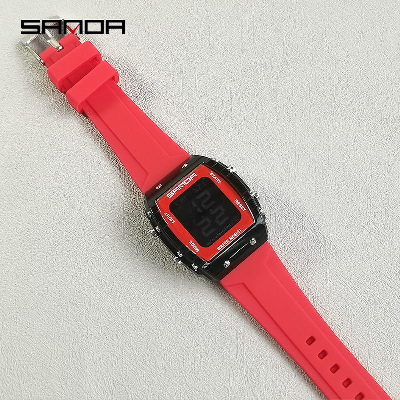 SANDA multifuncional barril de vino tipo reloj electrónico al aire libre para hombres y mujeres estudiantes reloj deportivo de moda reloj impermeable