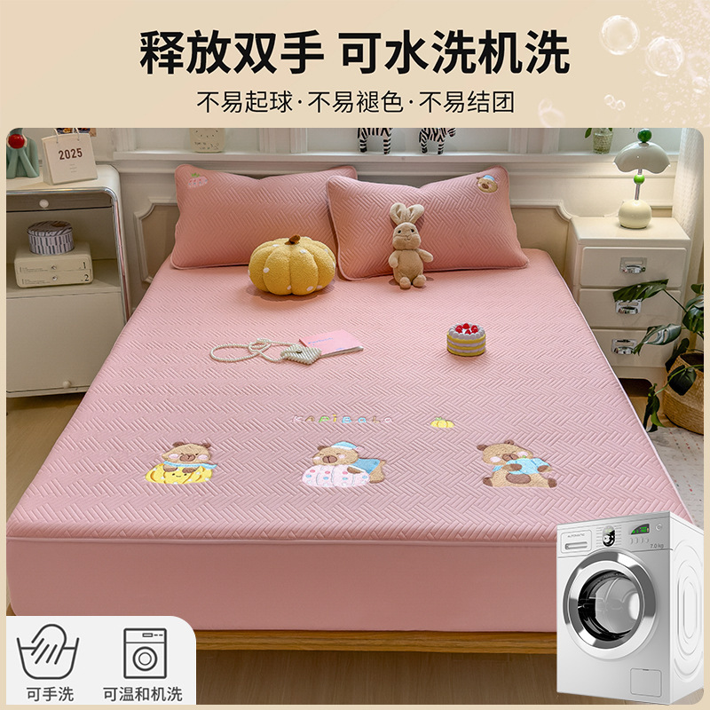 Cama de algodón de clase A 2025 nueva cubierta de cama general de cuatro estaciones todo incluido cubierta protectora de colchón grueso cubierta de sábanas cubierta de cama