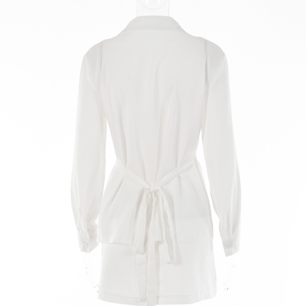 Nuovo abito estivo in tinta unita da donna sexy OL maturo hot girl cardigan con bottoni e gonna a vita alta_voghion.com