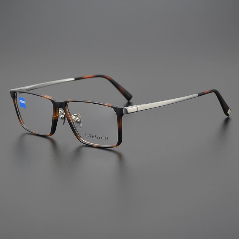 新款眼镜架纯钛ZS75016超轻商务休闲男女近视框大码方形高端