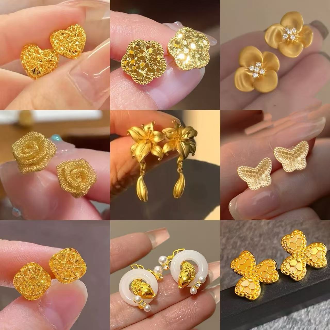 Pendientes de flores tridimensionales con lentejuelas de aguja de plata Pendientes de lujo ligero de alta gama de moda de nicho Pendientes de viento frío al por mayor