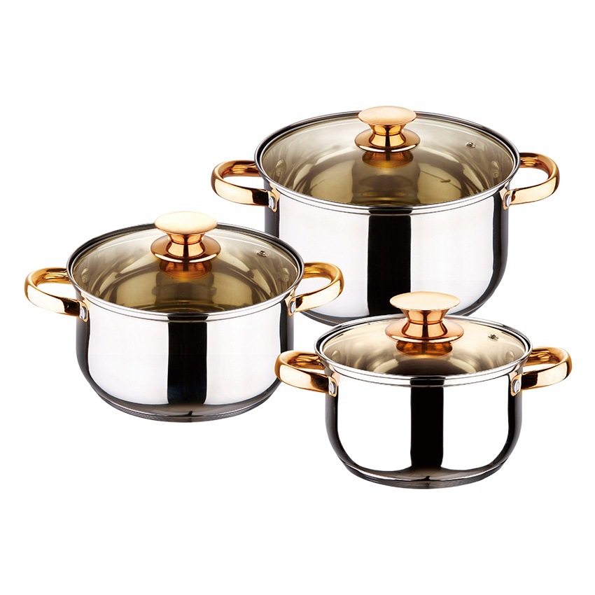 KAISA VILLA Espesando 5 pisos de fondo Food Grade 201 Sopa de acero inoxidable Binaural Pot Kit Caja de regalo