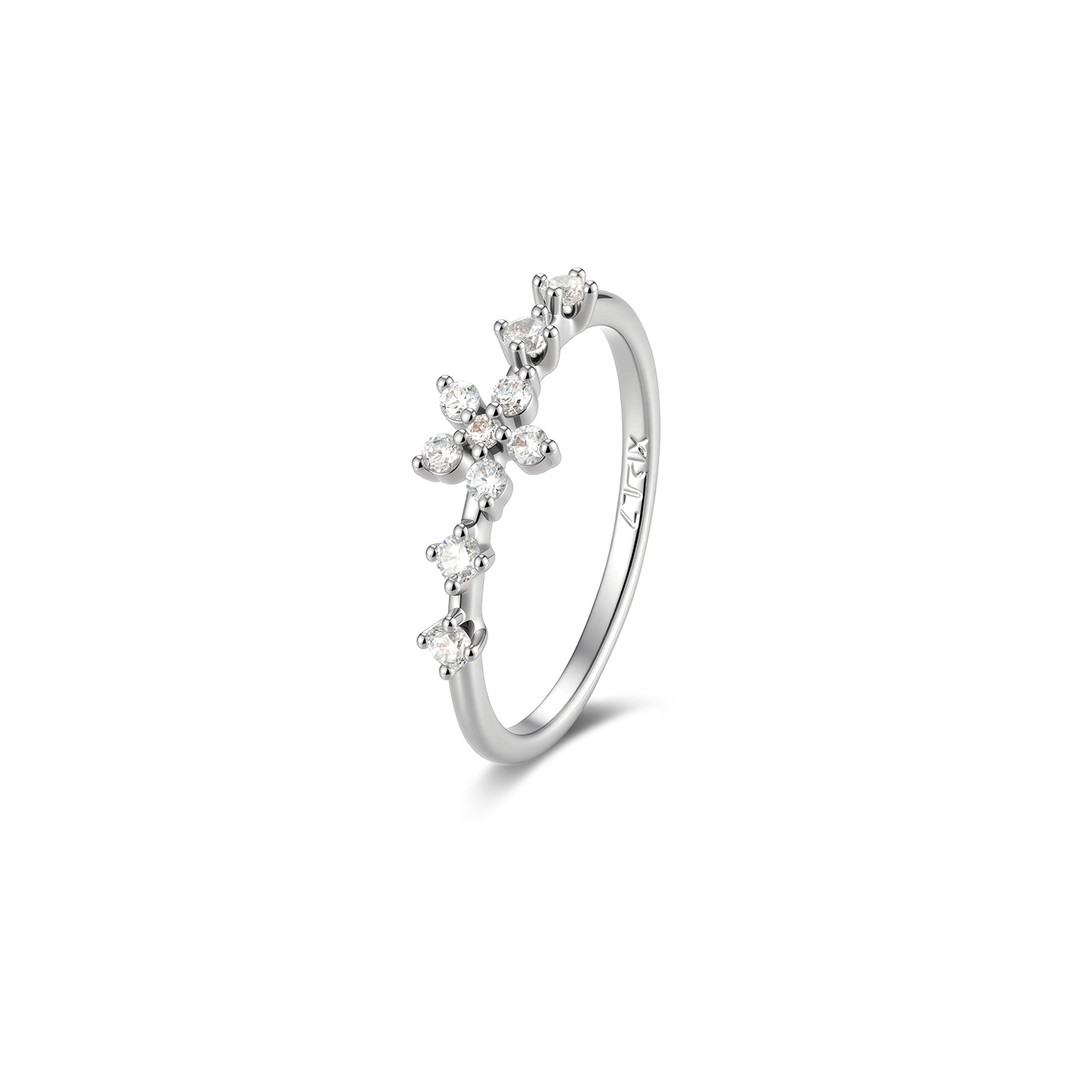 Xuping simple ins viento flor dulce anillo de aleación de cobre chapado blanco coreano diario fácil de usar anillo de viento suave
