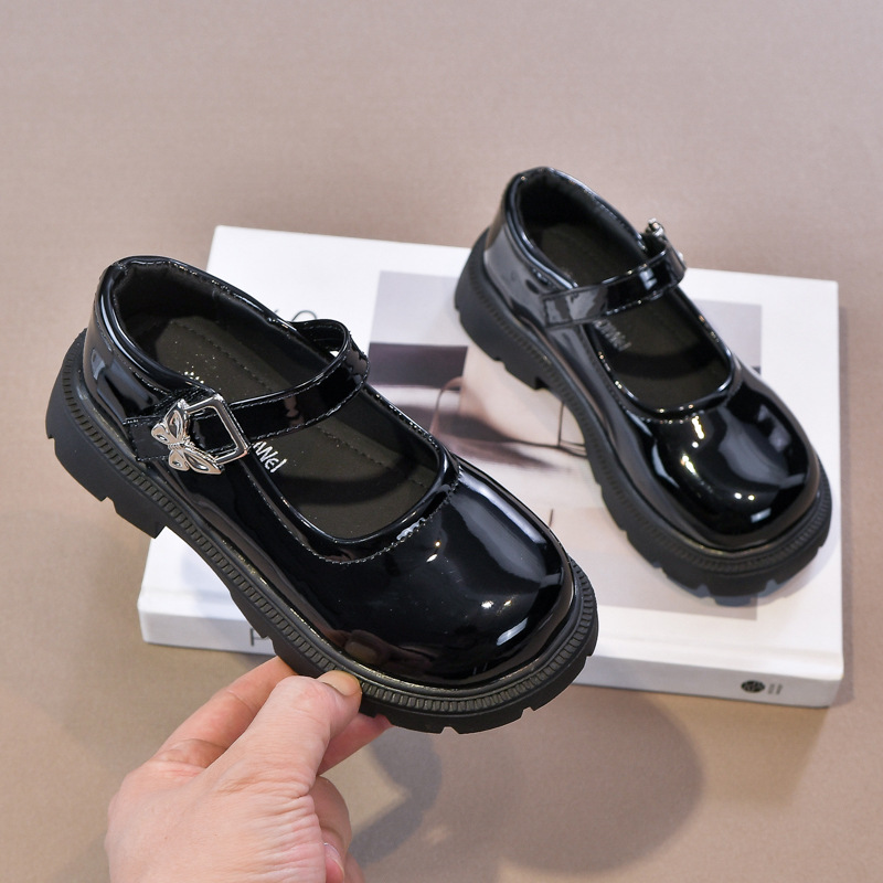 Zapatos de cuero para niñas Mary Jane zapatos individuales 2025 primavera y otoño nuevos zapatos de princesa de estilo británico zapatos de rendimiento para niños de suela blanda negra image 5