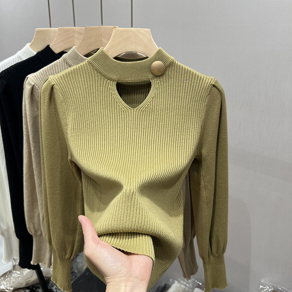 Hollow out atmosphere top bottom sweater for women's spring and autumn oversized knitted sweater
