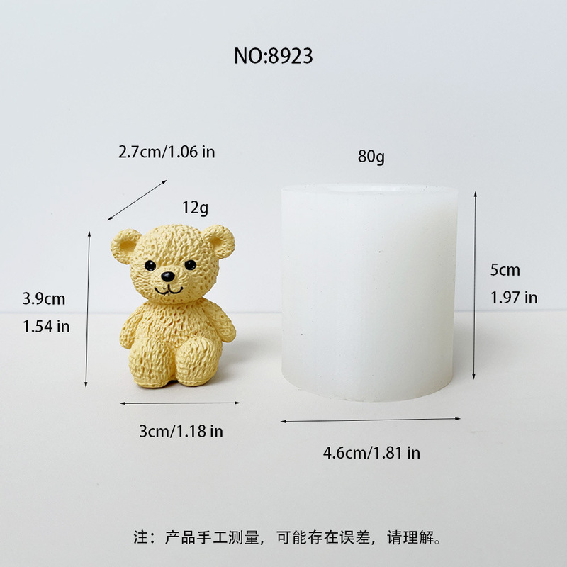 かわいい熊シリコンろうそく金型愛テディベア香薫ろうそく石膏拡香石飾り金型|undefined