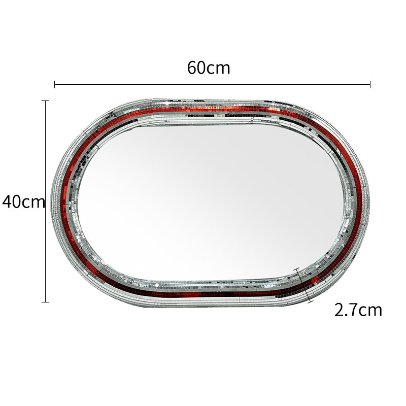 Cross-Border Export Personalized Sequin Photo Frame Mosaic Square Round Asymmetrical Hollow European and American Exquisite Mirror Table