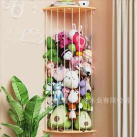 木质玩偶箱挂墙式客厅摆件角落动物玩具实木收纳架毛绒玩具收纳箱