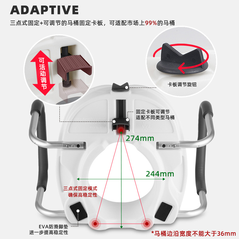 Elevador de Inodoro Transfronterizo para Ancianos y Discapacitados, Almohadilla Elevadora de Inodoro, Cojín Elevador de Asiento de Inodoro, Elevador de Altura para Inodoro.