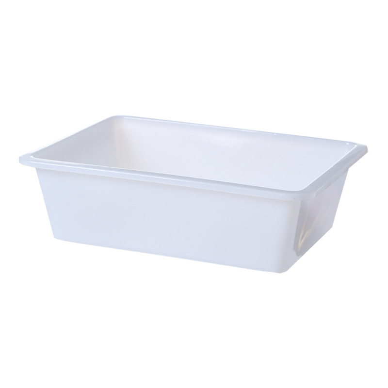 蓋なしのアイスボックス、アイスコンテナ、白い収納ボックス、浅いプラスチック製の氷皿、果物や野菜の鮮度保持ボックス