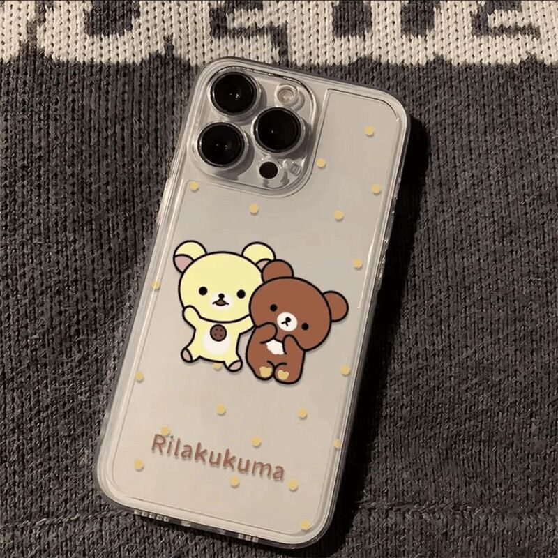 Cute and Easy Bear Suitable for Apple 11Promax Mobile Phone Case Iphone15 New 14 Niche 13 Soft Shell 12