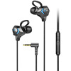 Cross -border new sports headset in -ear transparent heavy bass running chicken game wired headphones around ear