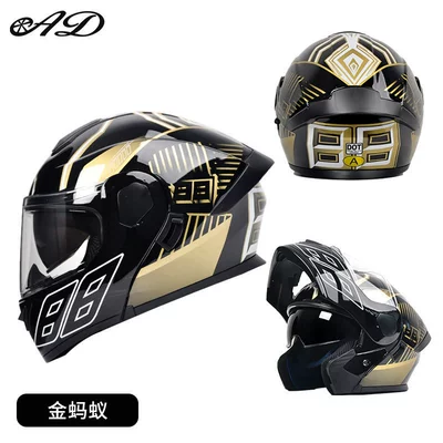 Motosiklet dəbilqələri – Certified, Winter Flip-Up Helmet - m55-56-head-circumference-golden-ant-3cdot-certified-hd-mirror