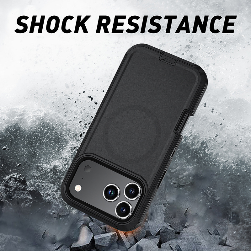 クロスボーダー熱売適用新アップルiphone17promax三防ロボット磁気吸引携帯ケース現物卸売り|undefined