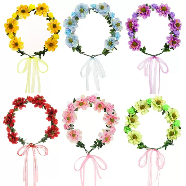 Korean-style bridal children's headdress sweet Garland wedding dress Mori girl seaside vacation simulation flower headband accessories hair accessories