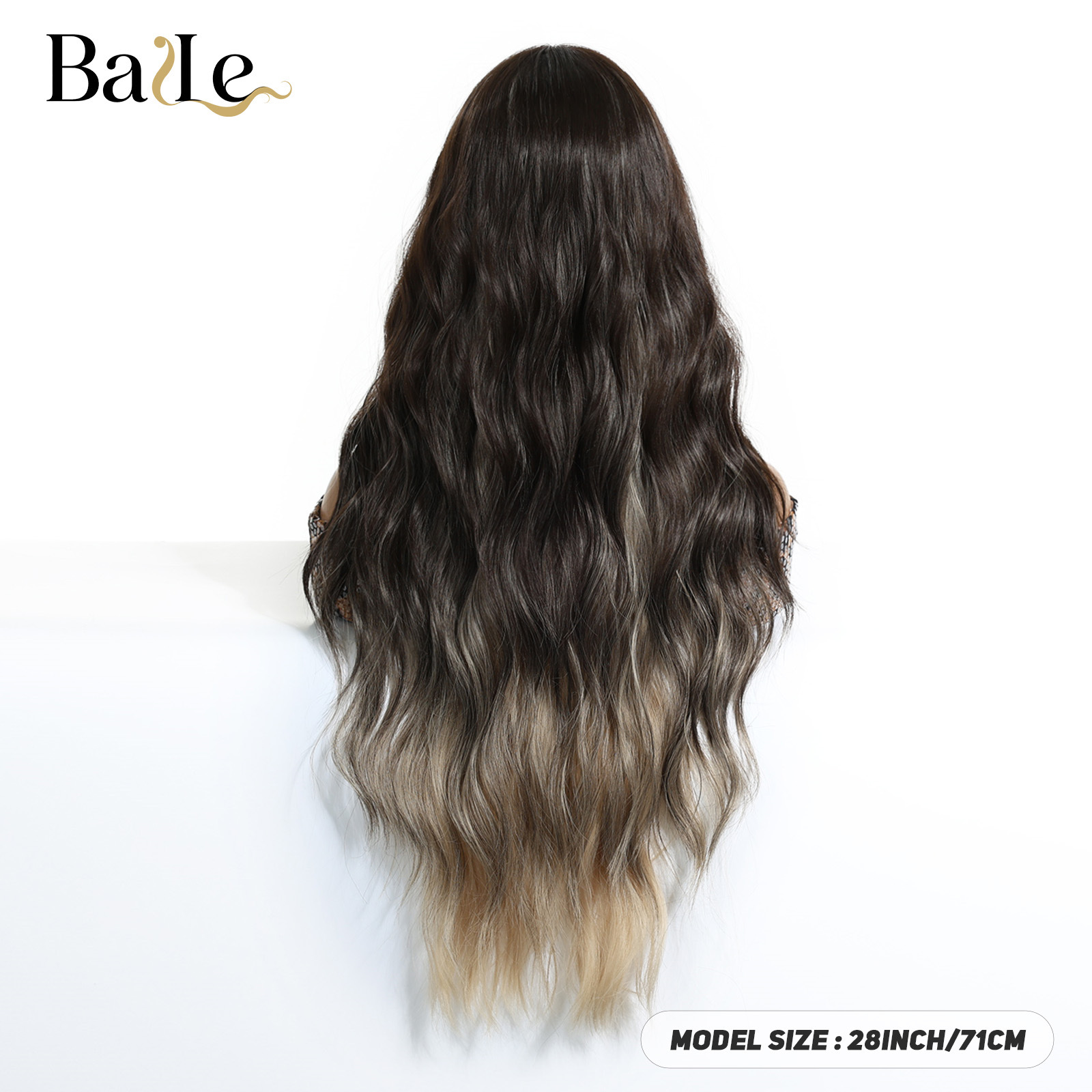 Peruca marrón oscuro teñido teñido claro oro largo rizos de cabello completo cubierta de cabeza femenina simulación cuero cabelludo wig seda de alta temperatura