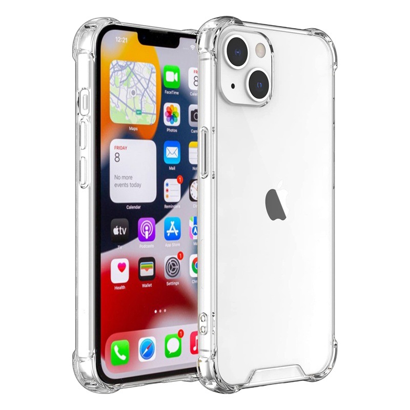Aplicable iPhone15ProMax cuatro esquinas resistente a la caída PC TPU teléfono caso transparente caja del teléfono duro para Apple 14 más