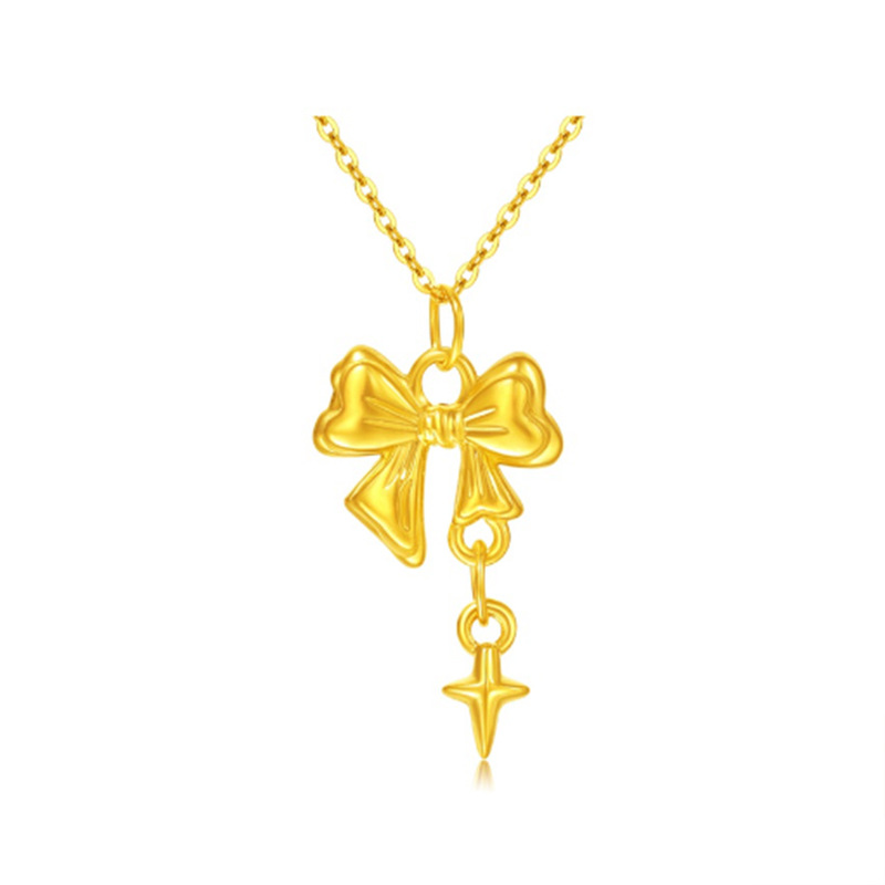 Xingmeng 활 순금 펜던트 (약 0.4g)