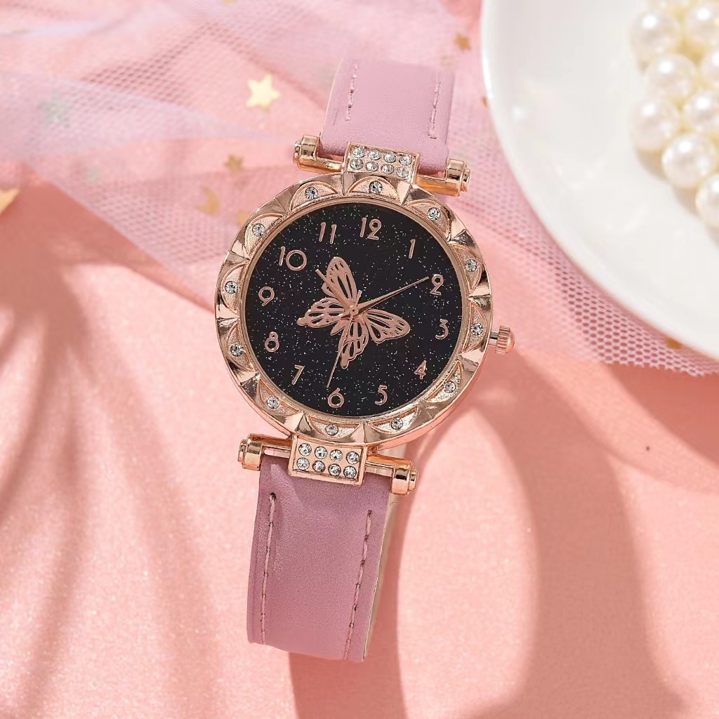 Ladies Quartz Watch Classic Butterfly Pattern Digital Face Women_voghion.com