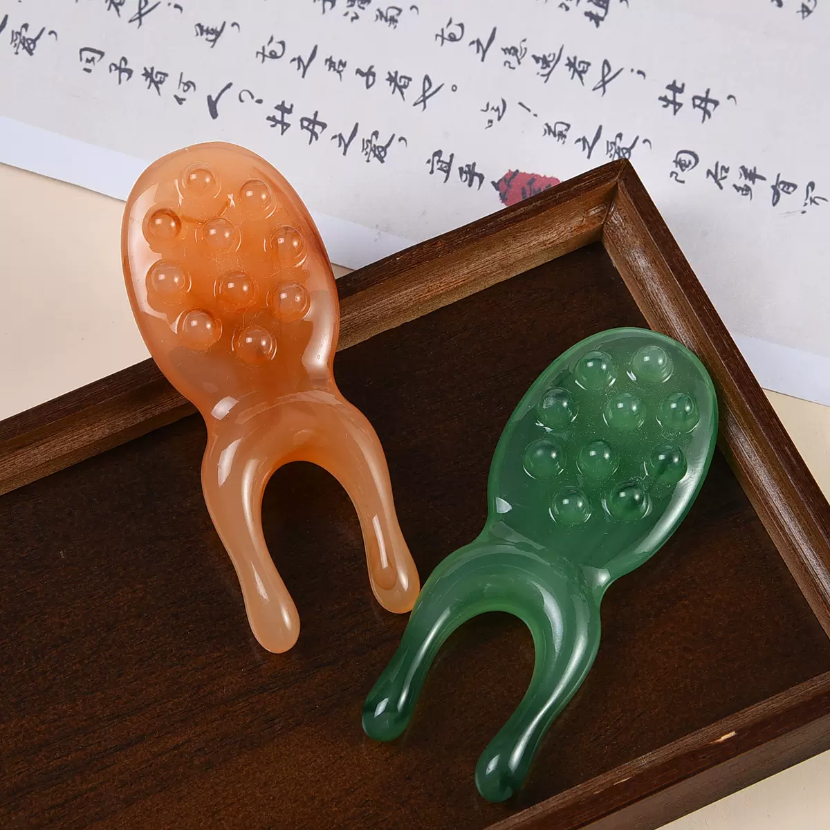 眼鼻按摩器刮鼻工具鼻梁眼部拔经棒头部刮痧板拨筋棒经络点穴保健