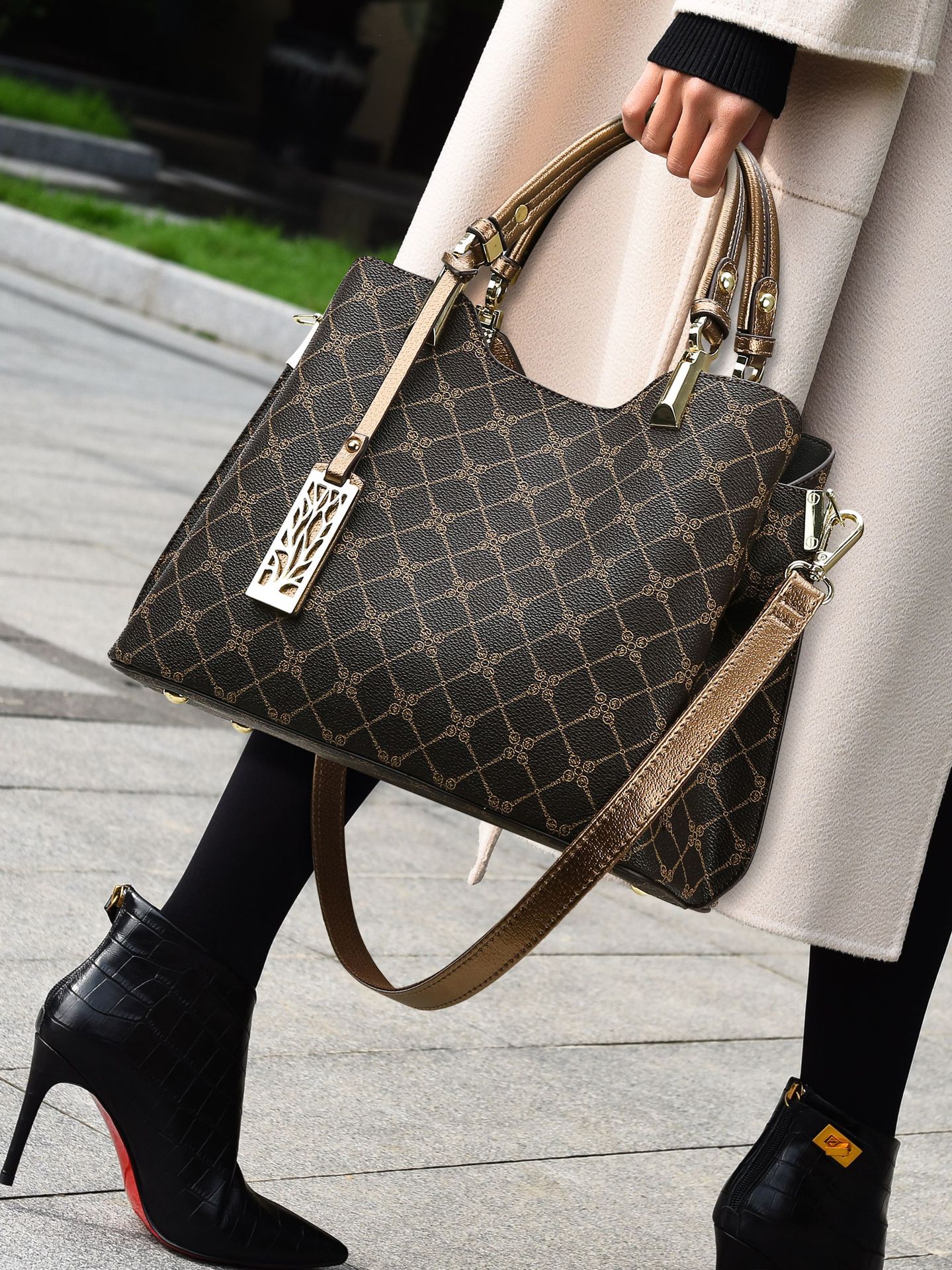 Bolso de mano para mujer, nuevo bolso estampado versátil, bolso de mamá moderno y elegante, bolso de mano de gran capacidad para ir al trabajo