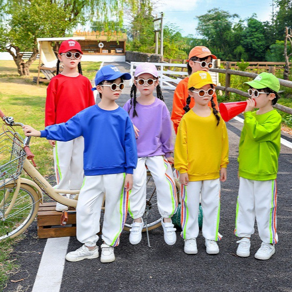 Children's Cheerleading Suit Kindergarten Performance Clothing Primary School Students Group Sports Meeting Opening Ceremony Spring & Fall Performance Clothing