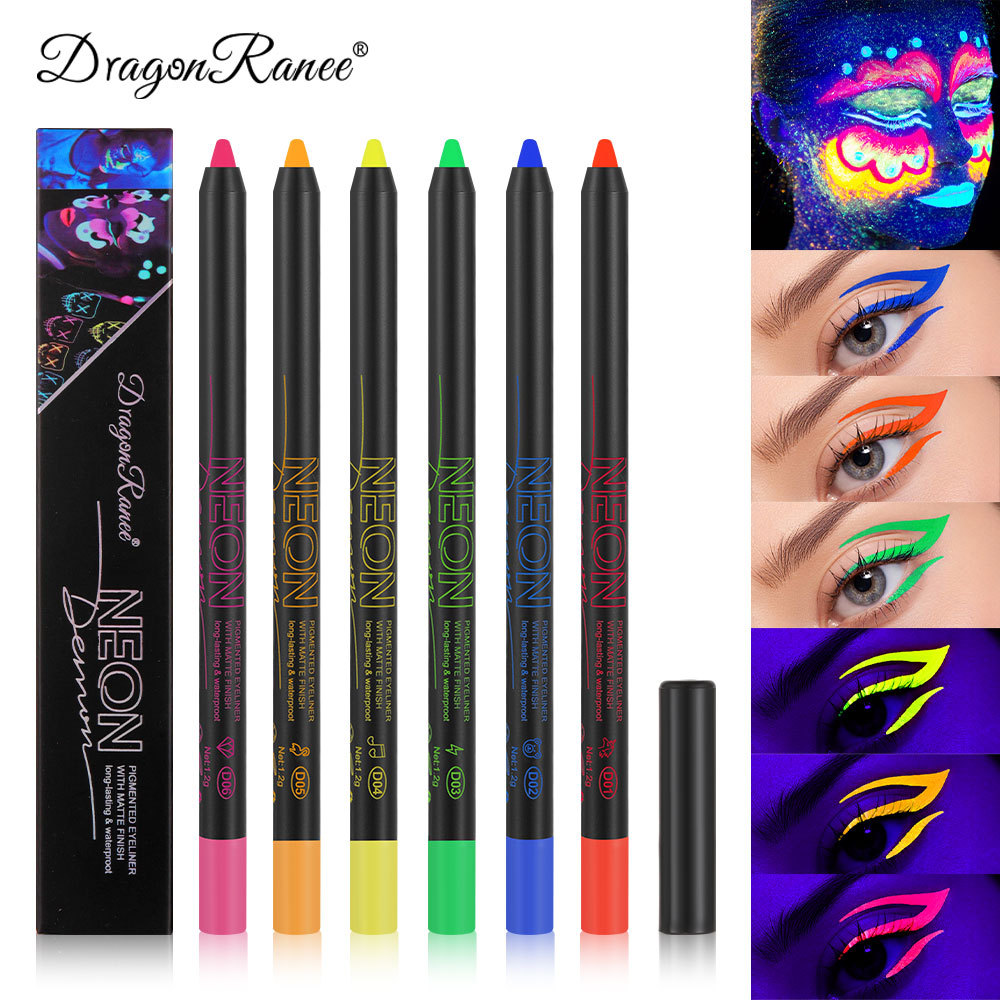 Cross-Border Eyeliner Colorful Fluorescent Eye Shadow Pen Waterproof Makeup Anti-Sweat Halloween Cos Water-Based Face Paint