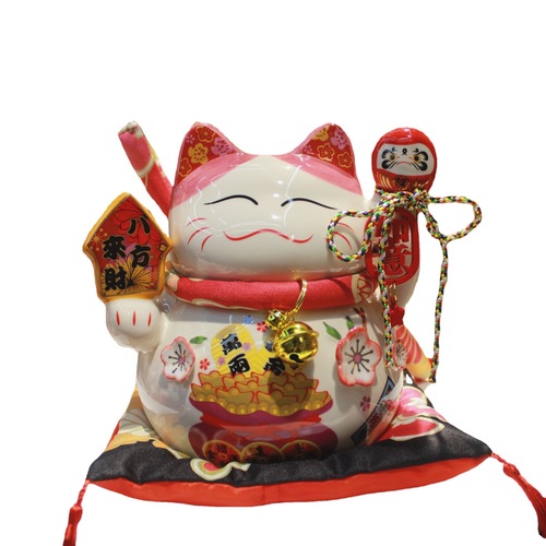 Le Meow 7-inch Sakura Cat Piggy Bank Ceramic Lucky Cat Wholesale Store Home Living Room Ornaments Gifts