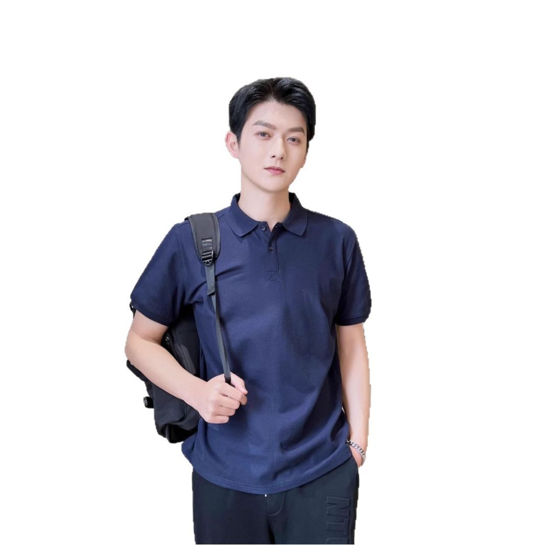 Camiseta Polo de Verano 2026 para Hombre, Camiseta de Manga Corta Holgada, Cuello Transpirable, Antiarrugas, Color Puro, Top Fino de Media Manga