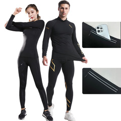 Autumn/Winter New Pocket Style Sports Outdoor Men's Long-Sleeve Top Women's Long Pants Quick-Drying Breathable Pocket Warmth Set