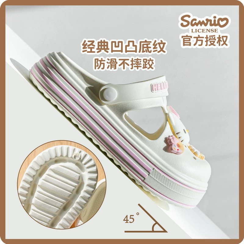 Sanrio, Hello Kitty, cartoon-сланцы для пляжа, семейный стиль