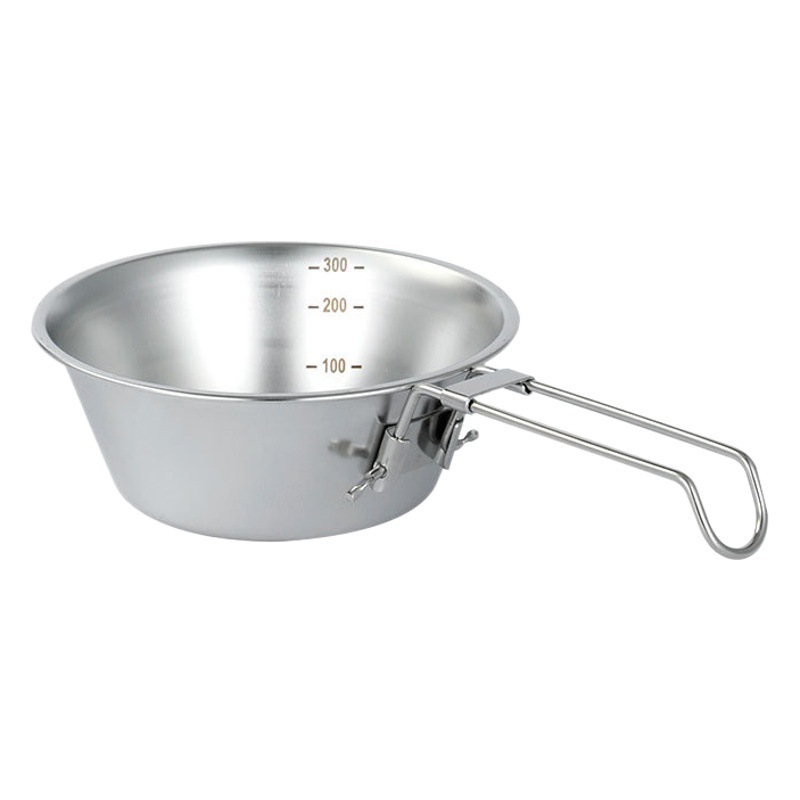 屋外シラーボウル304食品グレードステンレスポータブル折りたたみサスペンションハンドルマウンテンキャンプシラーボウル