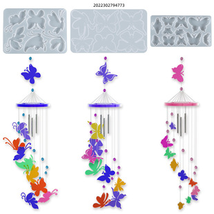 SOURCE Factory Jiaxian Crystal epoxy diy resin mold butterfly pendant hanging wind chime brooch silicone mold