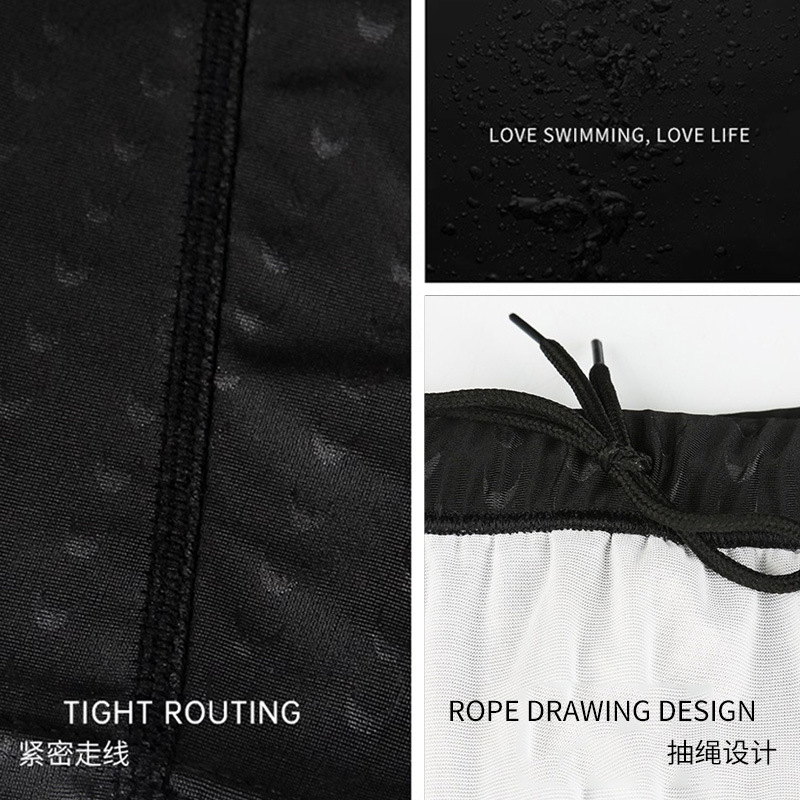 Traje de baño de cinco puntos para hombres adultos más tamaño Entrenamiento de natación profesional de media longitud traje de baño de carreras de tiburones ventas directas de fábrica