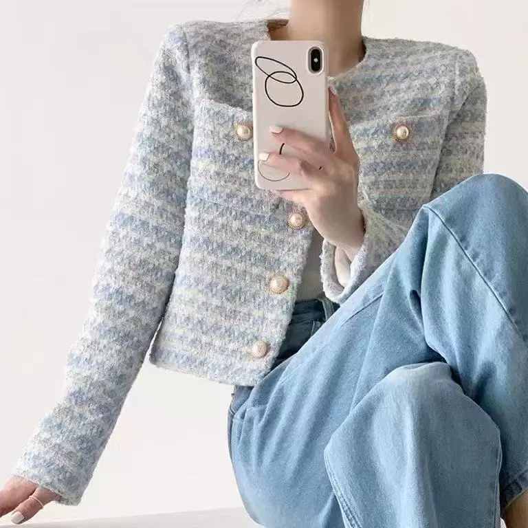 Весенний жакет, длинный рукав, стиль Chanel, 2024 год, высококачественный стиль, французский стиль