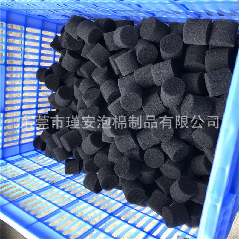 造型尺寸按要求裁切冲型圆片海绵60目黑色柱子滤水防堵污水过滤棉