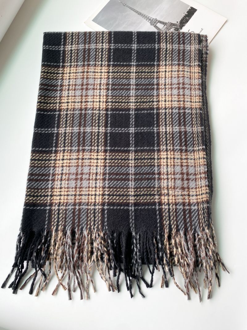 Nuova piccola sciarpa scozzese coreana fresca 2025 per tenersi al caldo in inverno, sciarpa universitaria carina e spessa, versatile per studenti_voghion.com