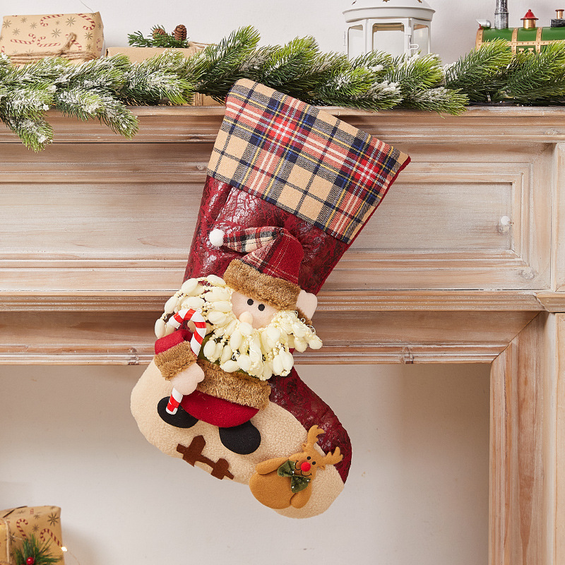 クリスマス装飾用品サンタクロース子供靴下クリスマスツリーペンダントクリスマス靴下プレゼント袋趙之李|undefined