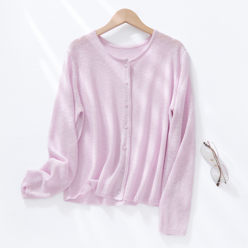 Knitted Cardigan for Women, Thin Round-Neck Jacket, Loose Outerwear, Shawl, Sun Protection, Air Conditioning Shirt, New Women's Versatile Top Knitted Cardigan for Women, Thin Round-Neck Jacket, Loose Outerwear, Shawl, Sun Protection, Air Conditioning Shirt, New Women's Versatile Top