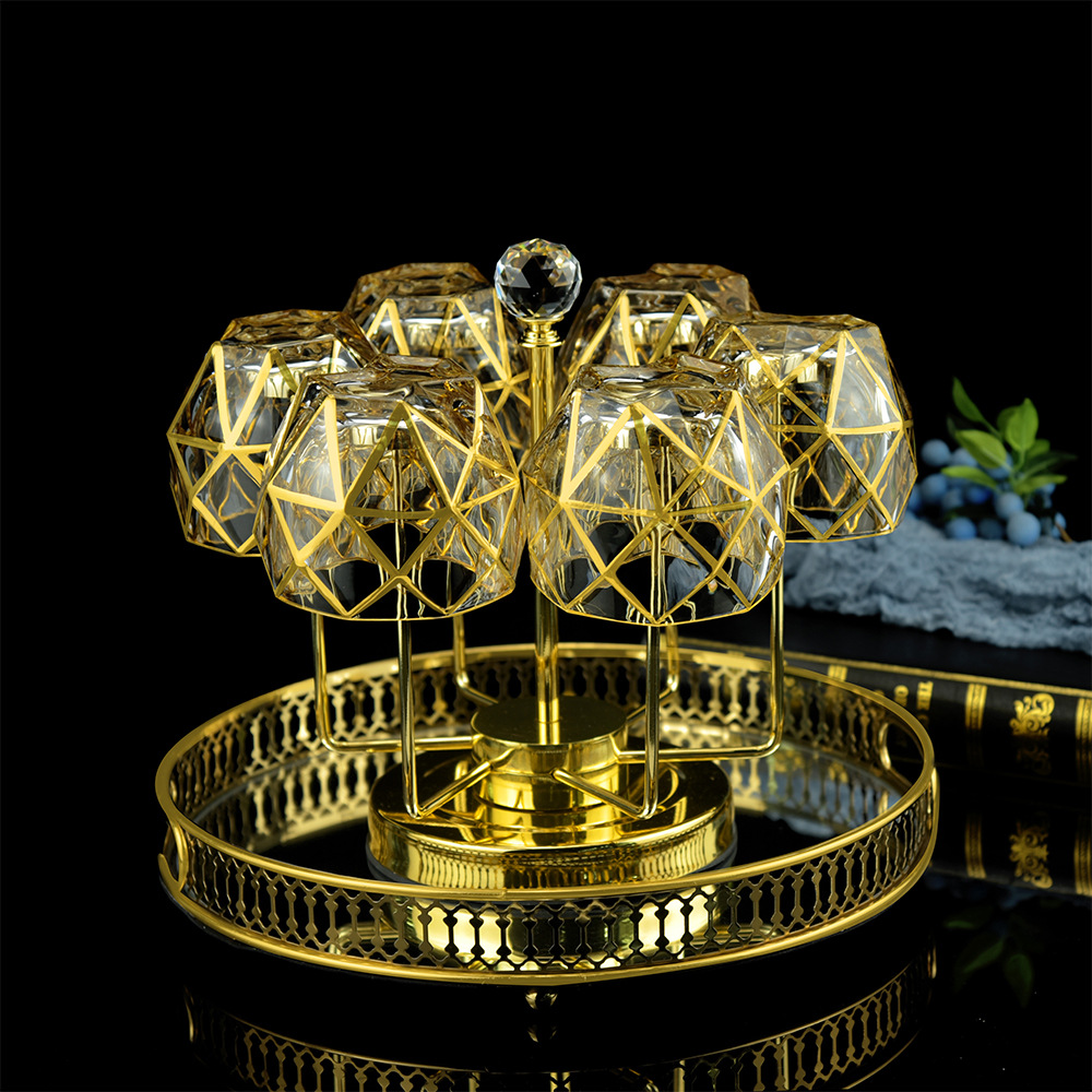 欧式轻奢威士忌酒杯套装描金 水晶玻璃洋酒杯子酒樽酒具家用送礼