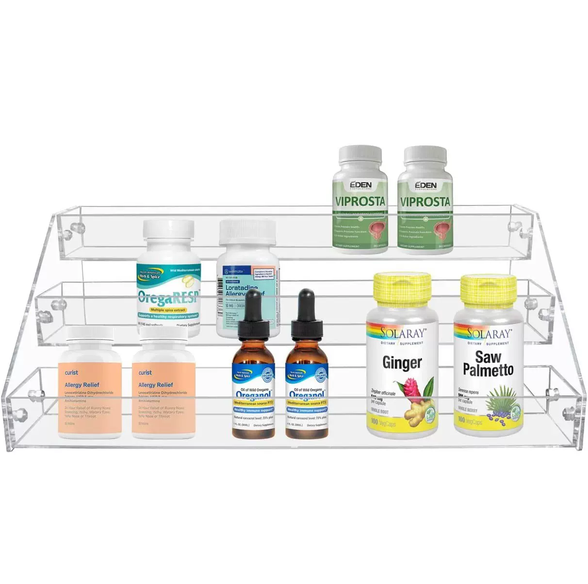 跨境热销透明亚克力厨房用品3支架摆放调理厨房收纳展示简洁美观