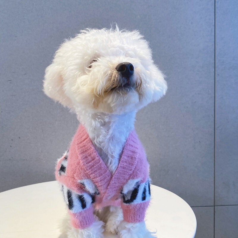 Pet Tide brand clothes factory spot dog cat mink velvet padded knitted sweater autumn and winter cold warm cardigan