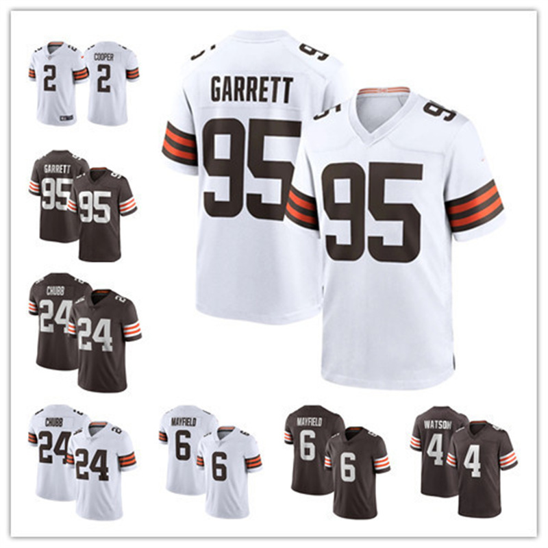 Nfl New Brown Brown Team 24 # Chubb 95 # Garrett Legendary Second Generation C Embroidered Jersey