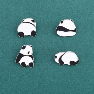 Chinese Style Cute Panda Metal Brooch Animal Pin Couple Female Metal National Trend Badge Bag Clothing Accessories
