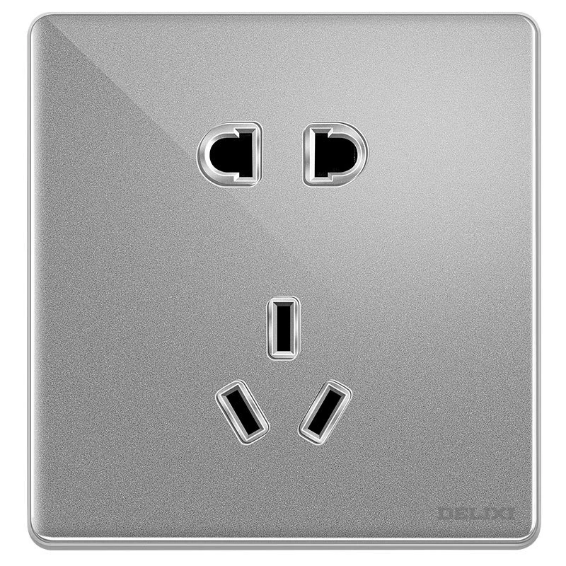Панель Delixi Household 86 CD889 Ink Cai Caikai Open Double Control Starry Sky Gray Wall Switch
