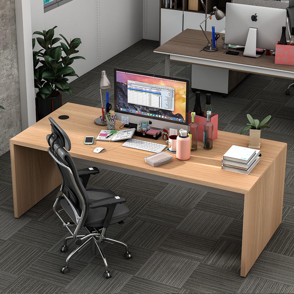 Mesa de jefe simple Mesa de presidente Mesa de gerente Mesa de trabajo gruesa Mesa de oficina de fábrica transfronteriza Mesa de oficina individual con gabinete móvil