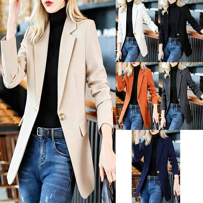 2026 Cross-Border Women's Blazer for Spring and Autumn, New High-End Style for Petite Women, Casual Slim-Fit Small Suit Jacket