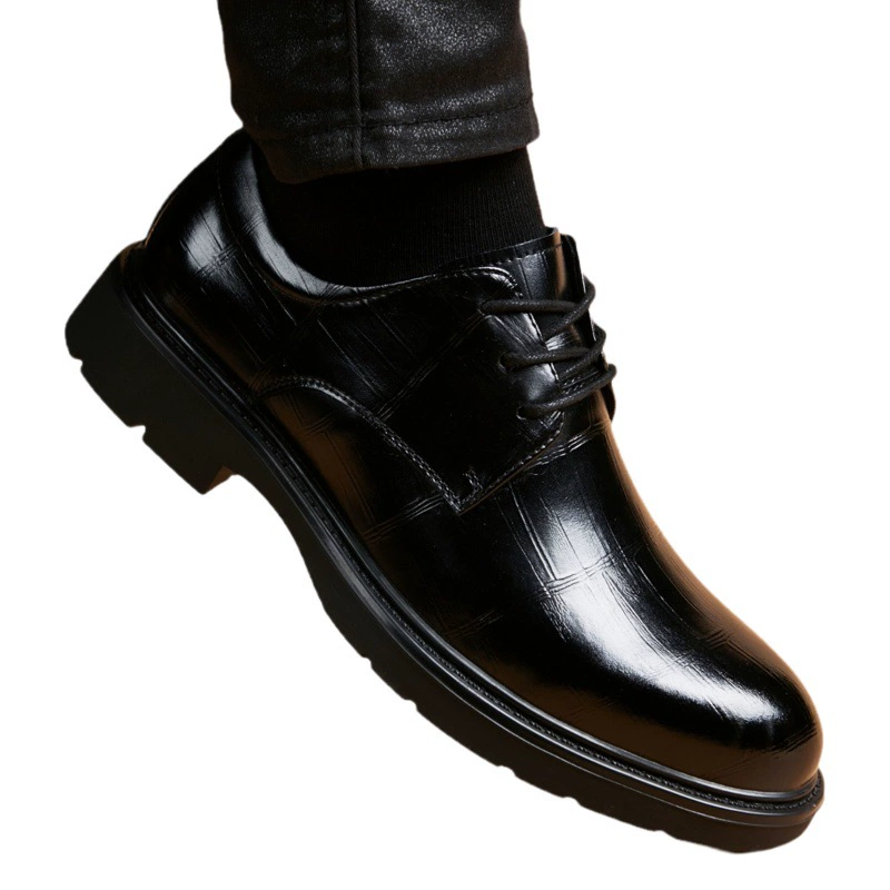 Мужская кожаная обувь для бизнеса, дышащая кожа новая тенденция