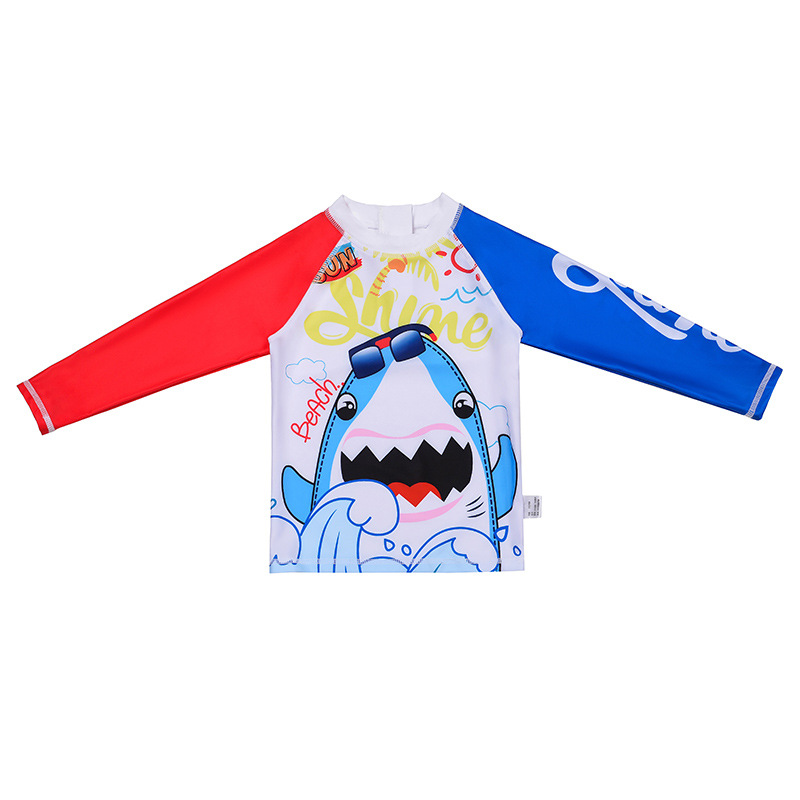 (Wholesale), children's cartoon swimwear for boys, professional quick dry shark, sun protection, for teenagers 2